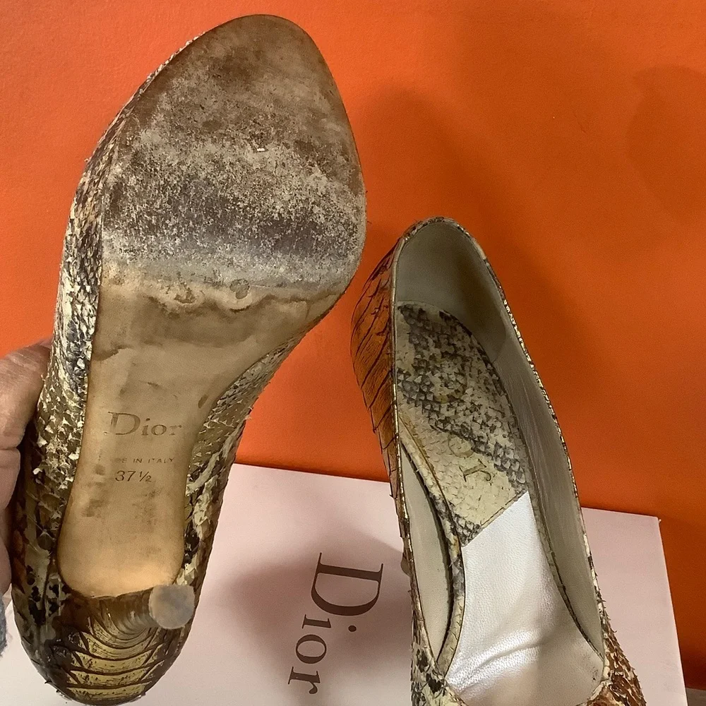 Dior Python Peep Toe Pumps - Picture 10 of 11